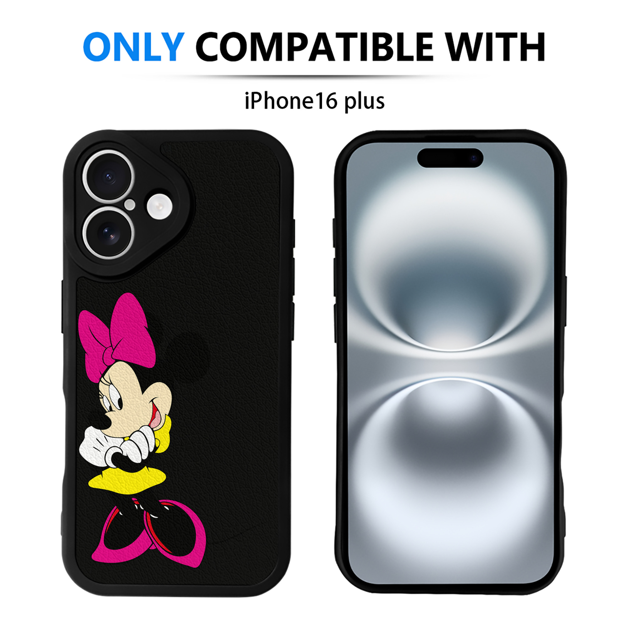 （画像用） ミッキーマウス Mickey Mouse 【iPhone 16シリーズ対応】シリコンスマホケース（レザー調） 材質：シリコン